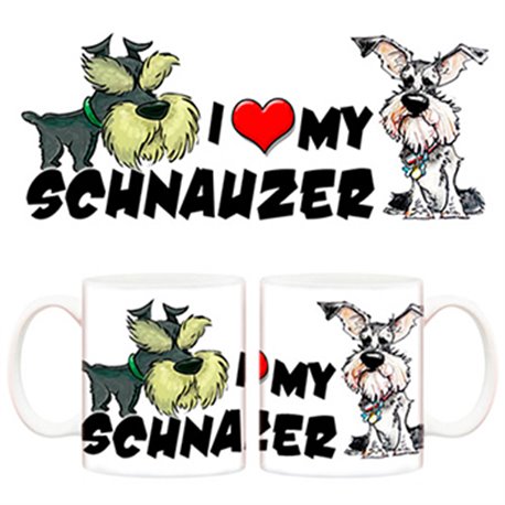 Taza I love my Schnauzer perro