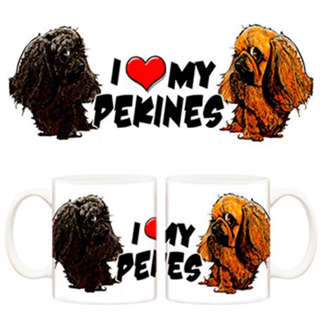 Taza I love my Pekines perro