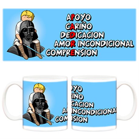 Taza para mi padre, Star Wars, Luke, Darth Vader, Apoyo, cariño, dedicacion, amor incondicional, comprension