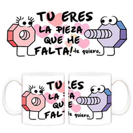 Taza Tu eres la pieza que me hace falta Enamoramiento