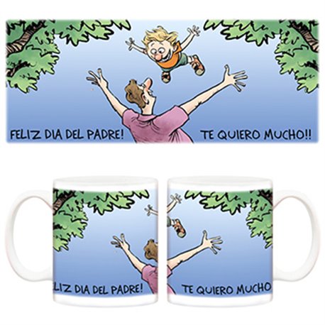 Taza Día del padre padre e hijo jugando