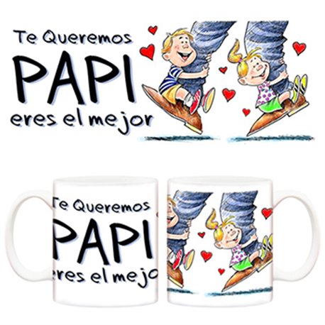 Taza Día del padre niños jugando con su padre