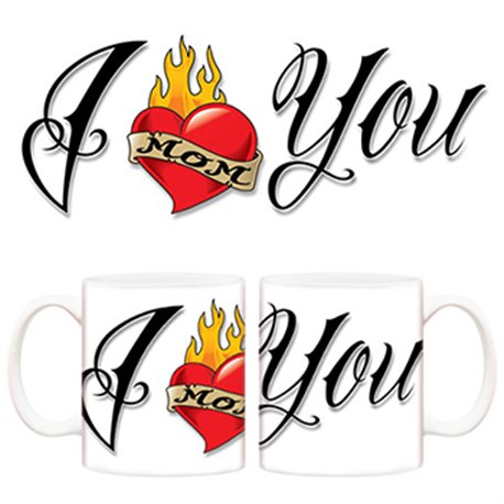 Taza I love my mom tattoo