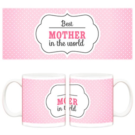 Taza Día de la madre Best Mother in the world rosa