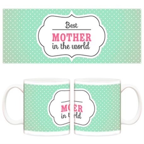 Taza Día de la madre Best Mother in the world verde