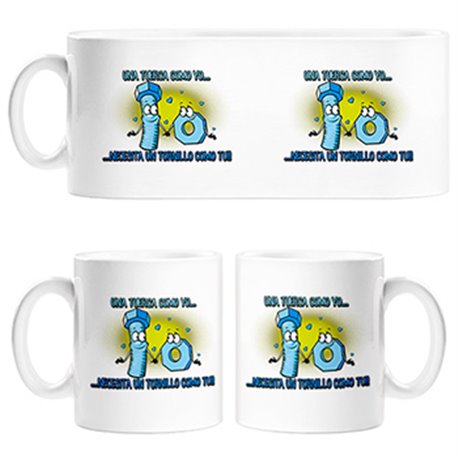 Taza una tuerca como tu necesita un tornillo como yo frase amor