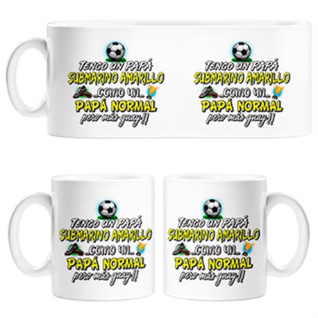 Taza tengo un papá Submarino Amarillo como un papá normal pero más guay