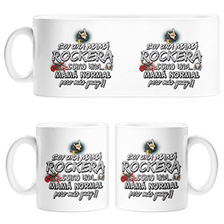 Taza soy una mamá rockera guay