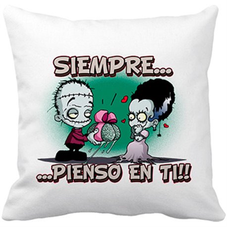 Cojín con relleno Siempre pienso en ti frase amor