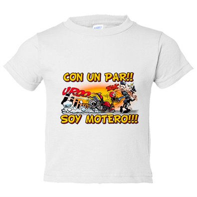 Camiseta bebé con un par soy motero