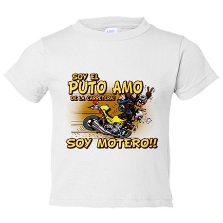 Camiseta bebé soy el Puto Amo de la carretera soy motero
