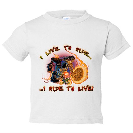 Camiseta bebé para moteros I Live To Ride I Ride To Live