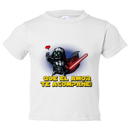 Camiseta bebé parodia San Valentín regalo para friki que el amor te acompañe
