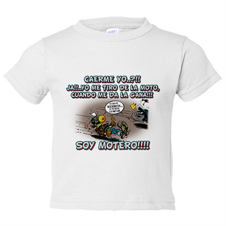 Camiseta bebé yo me tiro de la moto cuando me da la gana soy motero