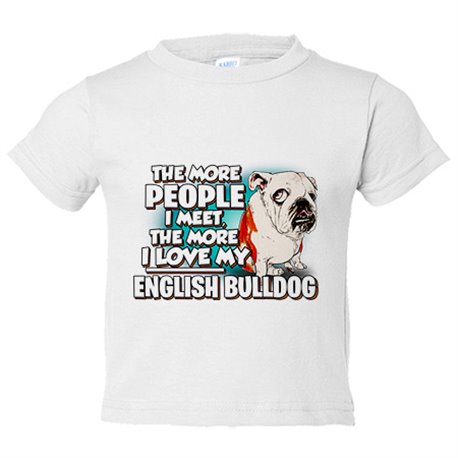 Camiseta bebé I love my English Bulldog enamorado de mi mascota raza perro