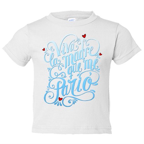 Camiseta bebé viva la madre que me parió azul
