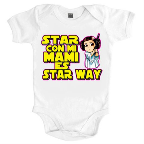 Body bebé parodia de princesa de las galaxias estar con mi mami es star way